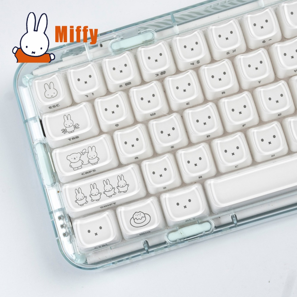 Gaming Keyboard Esports - Kawaii Miffy Keycaps Cute Rabbit Key