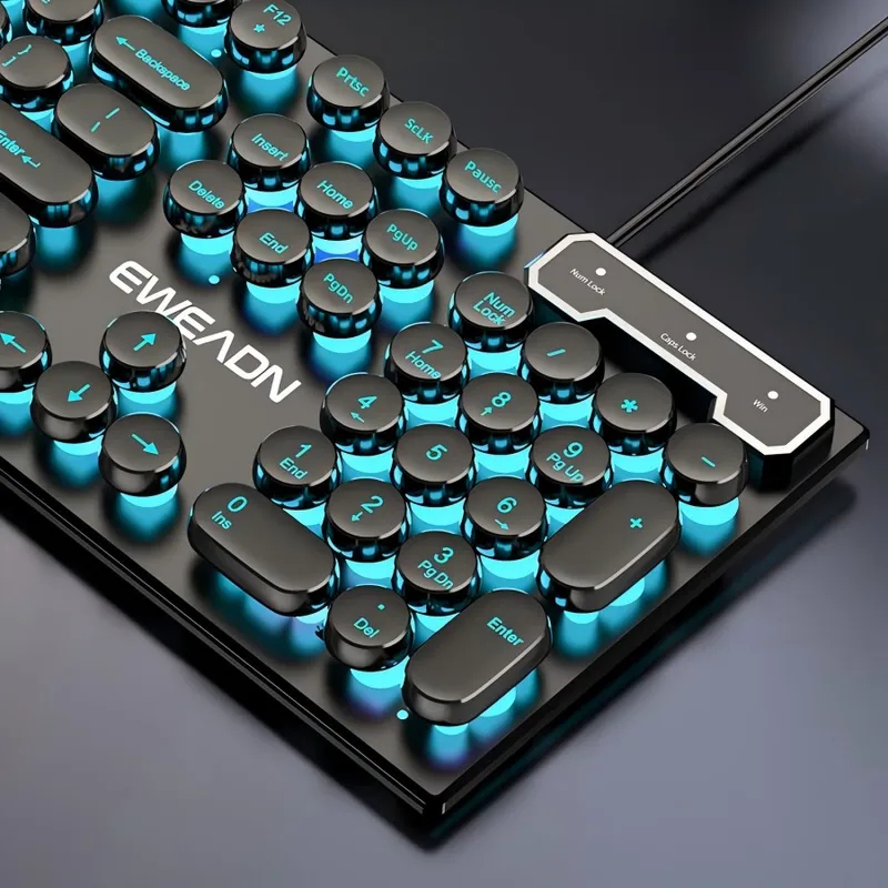 Gaming Keyboard Mouse And Headset Combo - Retro Punk Mechanical Feel Keyboard Mouse