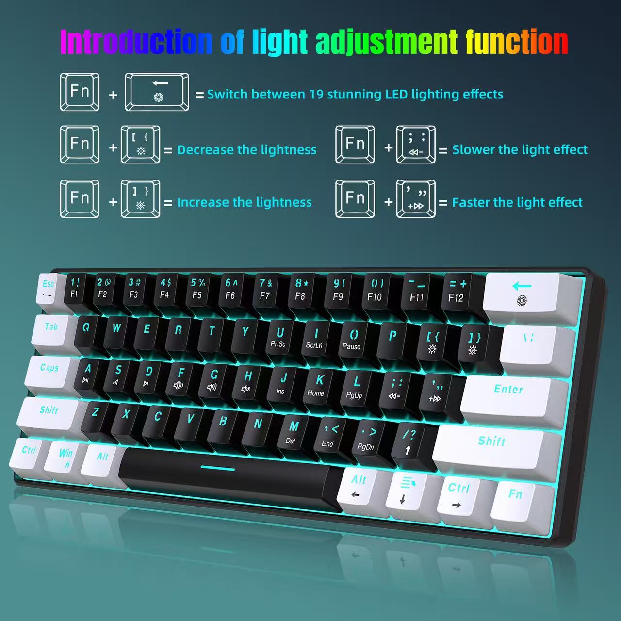 60% Mechanical Keyboard, Gamin - Keyboard Gaming Blue Switch review and price