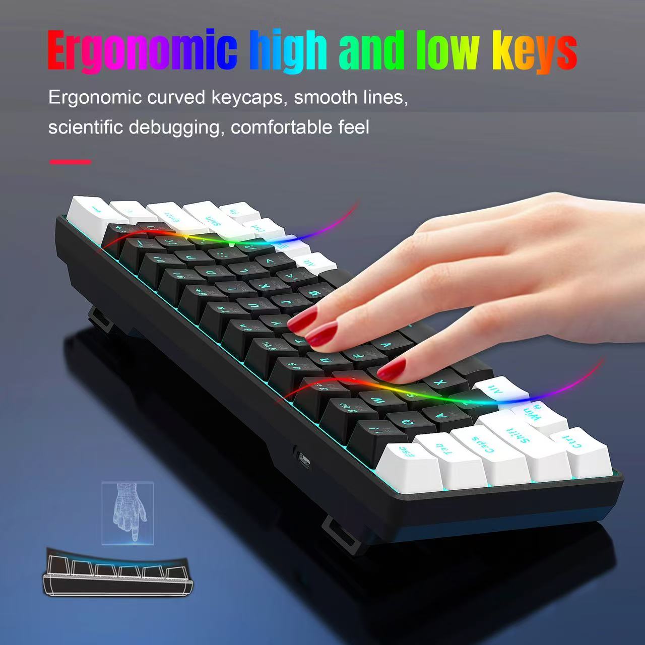 60% Mechanical Keyboard, Gamin - Keyboard Gaming Blue Switch review and price