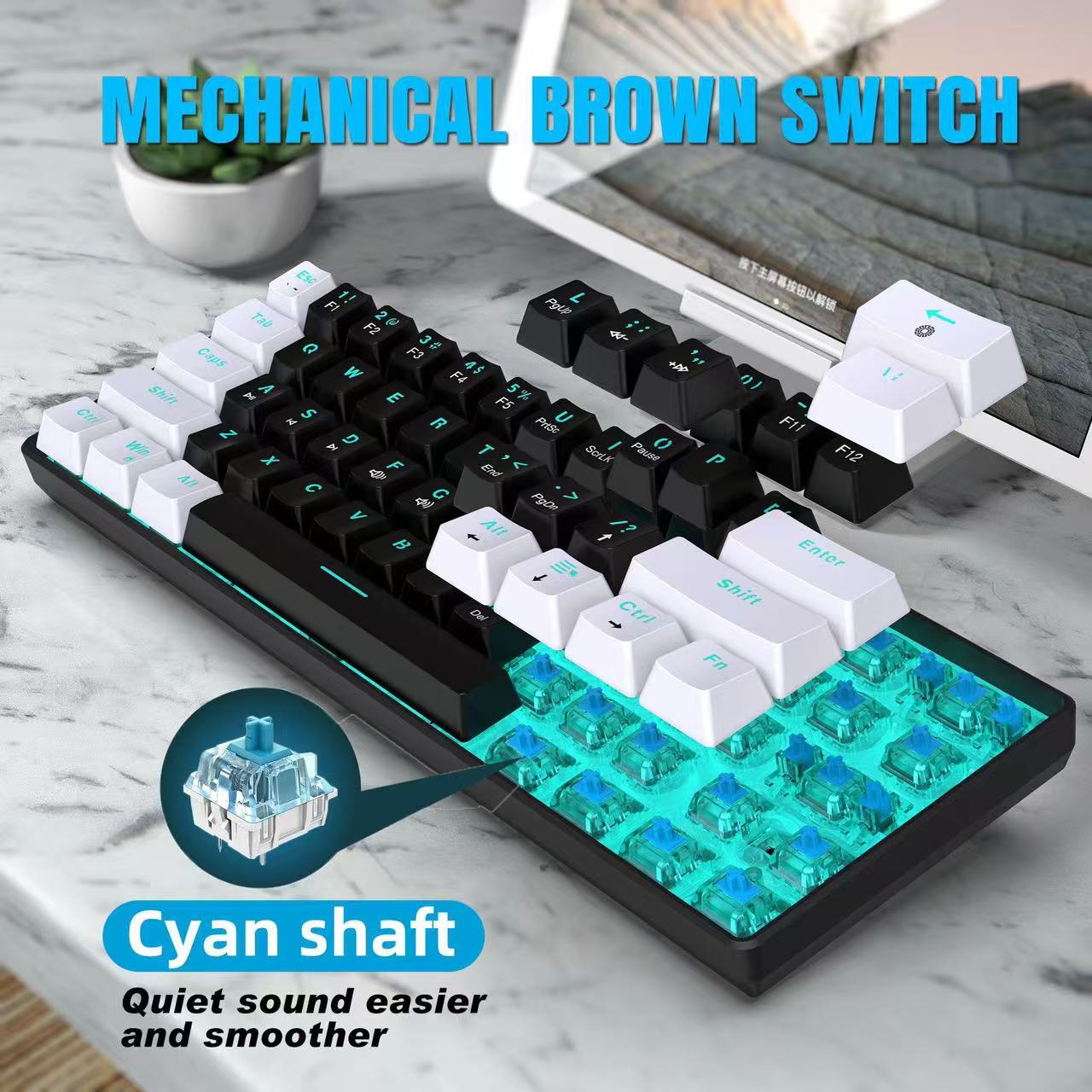 60% Mechanical Keyboard, Gamin - Keyboard Gaming Blue Switch review and price