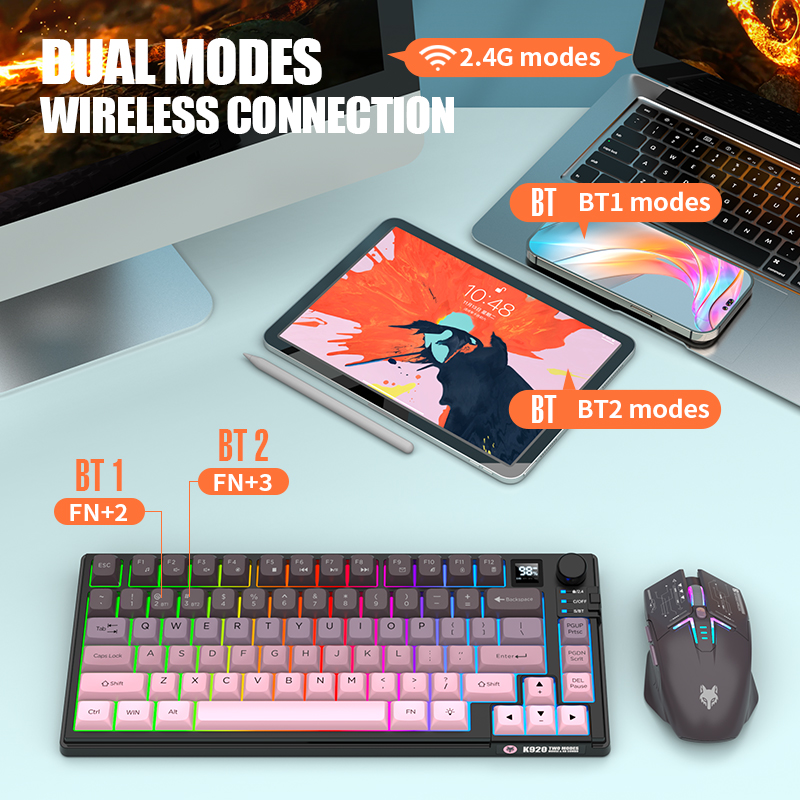 2.4G Dual-Mode Bluetooth Wirel - Gaming Keyboard Mouse Combo review and price