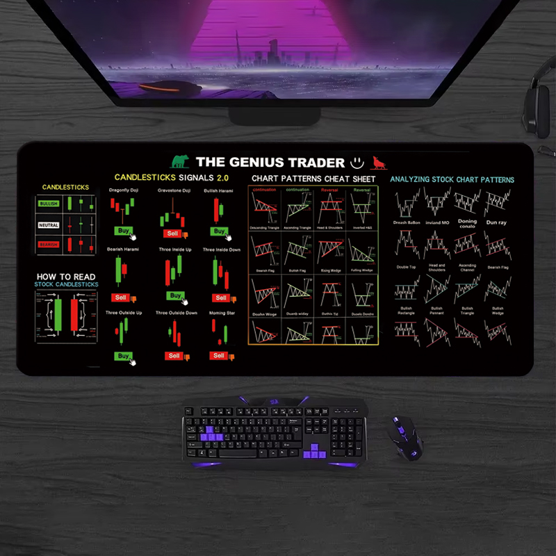EXCO Stock Market Trader Leath - Gaming Keyboard And Mouse Pad review and price