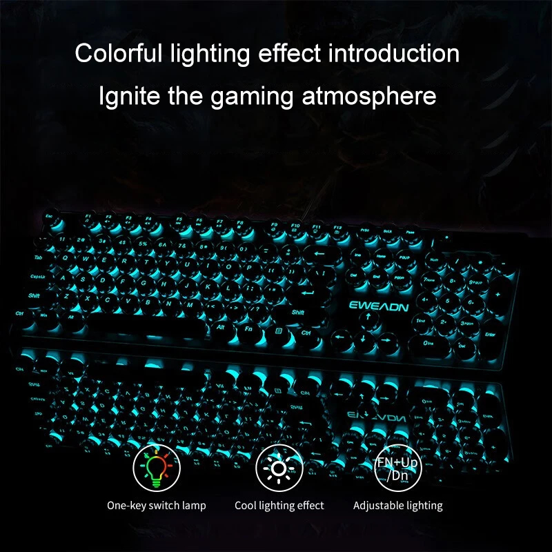 Retro Punk Mechanical Feel Key - Gaming Keyboard Mouse And Headset Combo review and price