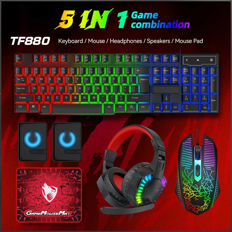 5-in-1 Set Gaming Combo Keyboa - Gaming Keyboard Mouse Combo review and price