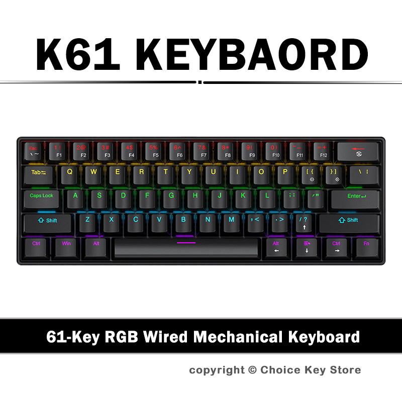 APAYADO K61 Wired Mechanical G - Keyboard Gaming Blue Switch review and price