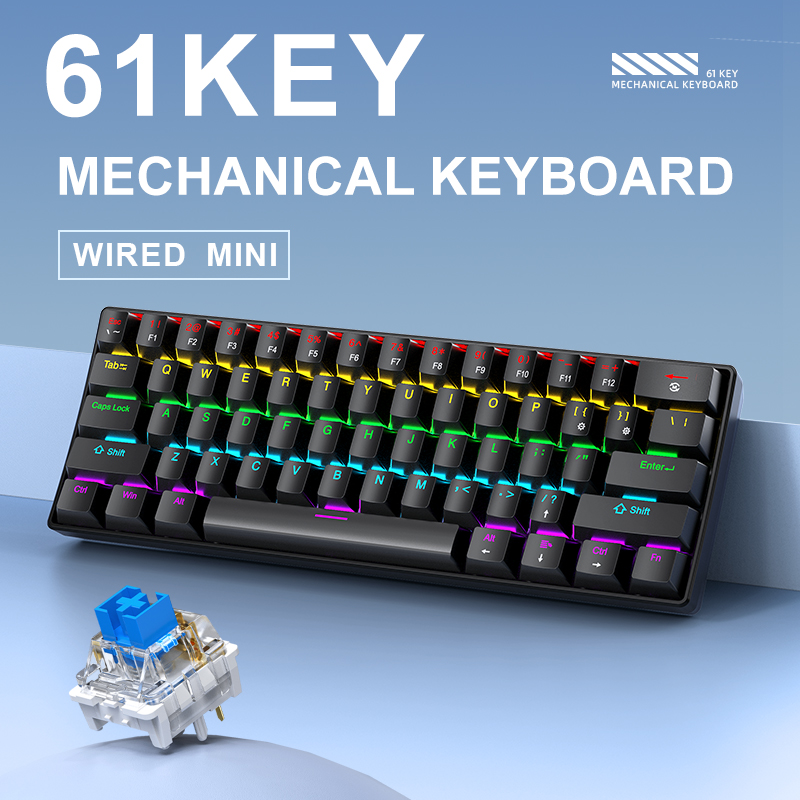 APAYADO K61 Wired Mechanical G - Keyboard Gaming Blue Switch review and price