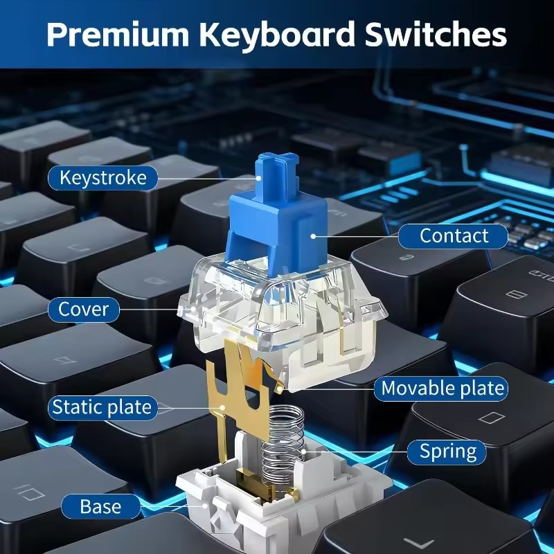 10/30Pcs 3Pin Replacement Mech - Keyboard Gaming Blue Switch review and price