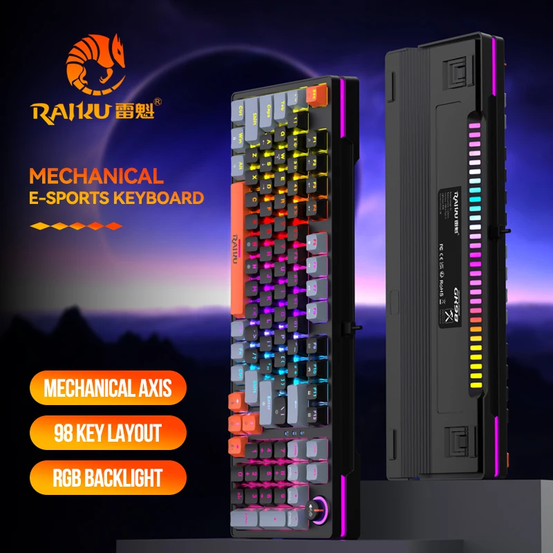 GK98 Wired gaming keyboard RGB - Keyboard Gaming Blue Switch review and price