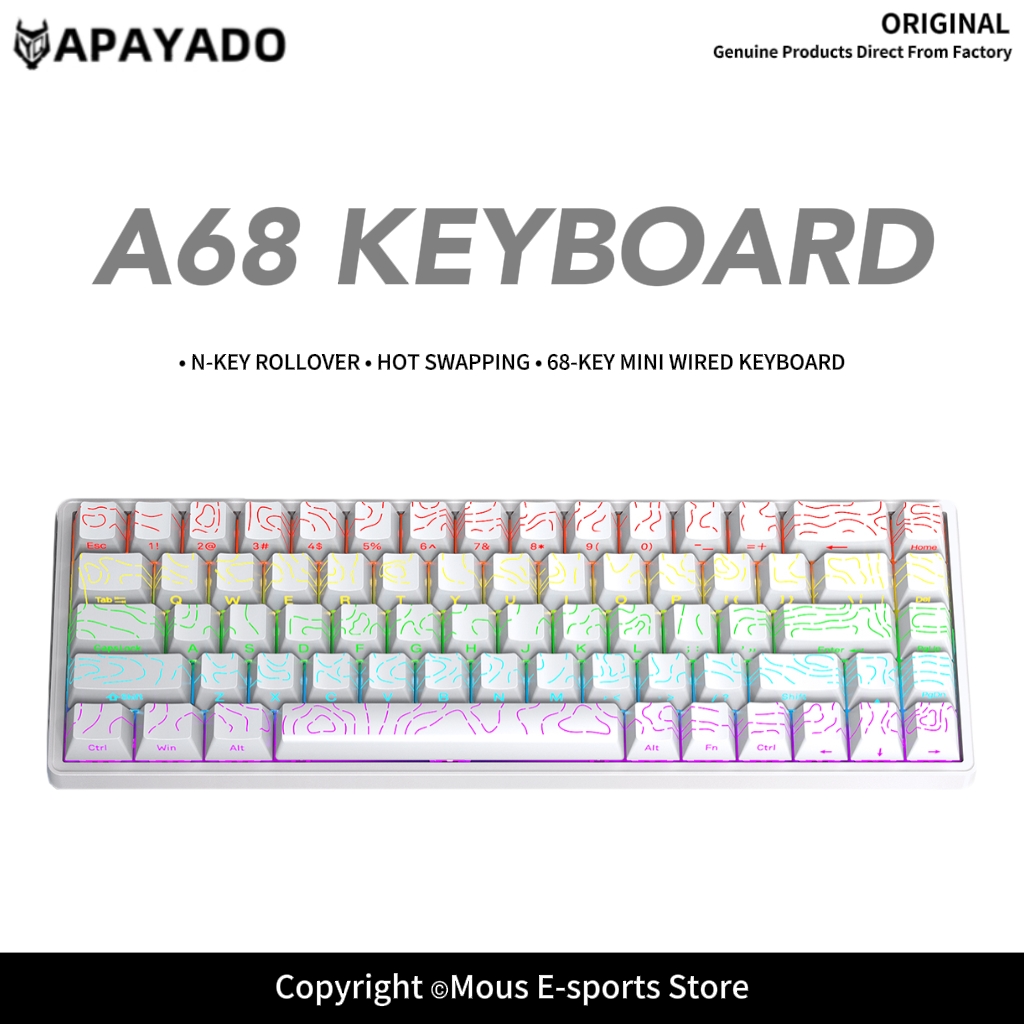APAYADO A68 Wired Mechanical K - Keyboard Gaming Blue Switch review and price